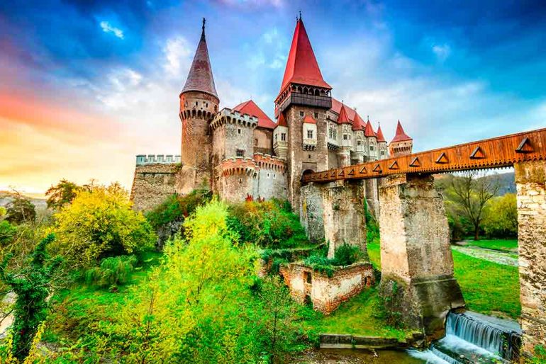 Corvin Castle or Hunedoara Castle in Romania - Historic European Castles