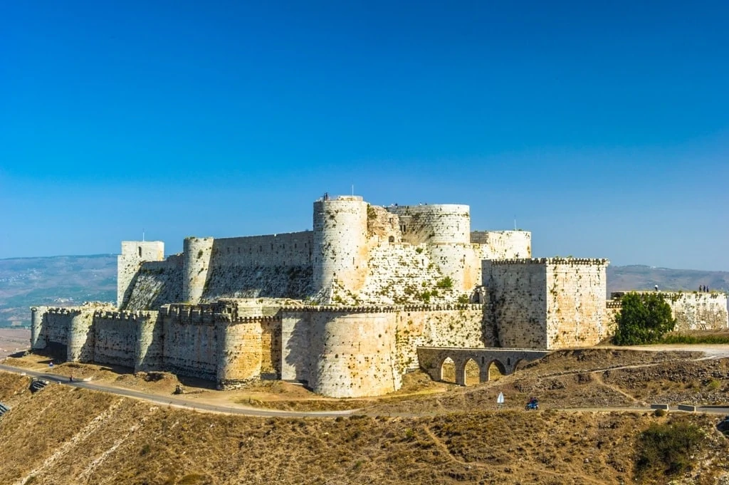 Krak des Chevaliers is a Crusader castle in Syria