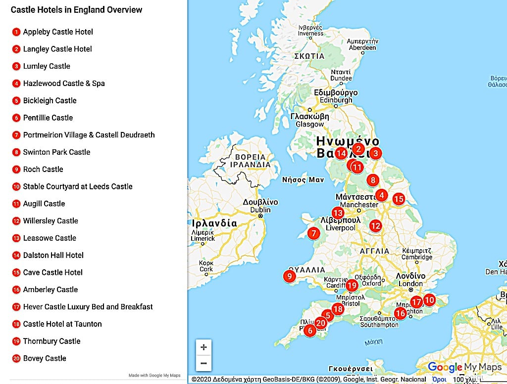 Castles In England Map