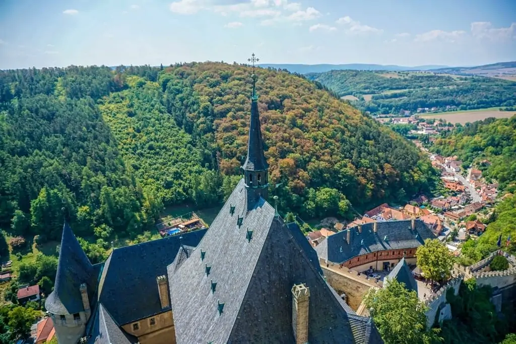 view from Karlštejn Castle